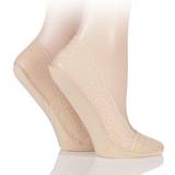 Elle Strømper Elle Pair Lace Shoe Liner Socks with Grip Natural 4-8
