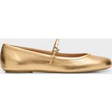 Gianvito Rossi Læder Lave sko Gianvito Rossi Carla metallic leather ballet flats gold