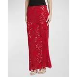 48 - Polyester - Rød Nederdele Valentino Garavani Lace wool-blend maxi skirt red