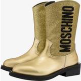 Guld Støvler Moschino Logo Embroidery Texan Boots With Glitter