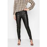 32 - Skind Bukser & Shorts LTS Tall Croc Faux Leather Trousers Black