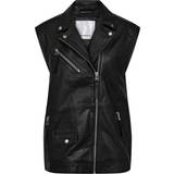 Skind Veste Co'Couture Phoebecc Leather Biker Vest Black sort