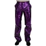 Dolce & Gabbana Lilla Bukser & Shorts Dolce & Gabbana Purple Shining Men Casual Pants IT44