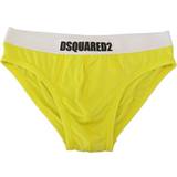 DSquared2 Kort Tøj DSquared2 Yellow White Logo Modal Stretch Men Brief Underwear IT5
