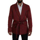 Silke - Stribede Tøj Dolce & Gabbana Red Striped Martini Printed Lining Robe IT48