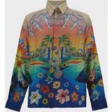 Herre - Satin Overdele Casablanca Multicolor 'L'Envol' Shirt L'ENVOL
