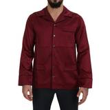 Herre - Silke Pyjamasser Dolce & Gabbana Red Silk Lounge Top Pajama Sleepwear Shirt IT37