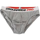 DSquared2 Elastan/Lycra/Spandex Undertøj DSquared2 Gray Logo Cotton Stretch Men Brief PRO Underwear IT5