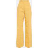 36 - Dame - Lærred Bukser & Shorts Jacquemus Yellow Le Raphia 'Le Pantalon Sauge' Trousers 250 Yellow FR