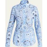 Etro Silke Overdele Etro Bandana-Print Long-Sleeve Shirt PRINT ON PALE BLU IT 10 US