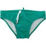 48 - Hvid Badebukser DSquared2 Green White Logo Print Men Swim Brief Swimwear IT48