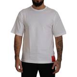 Dolce & Gabbana Herre T-shirts & Toppe Dolce & Gabbana White DG Logo Patch Short Sleeve T-shirt IT46