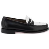 Bass Weejuns Herre Sko Bass Weejuns Men's Larson Penny Loafer Black/White Leather Black/White Leather