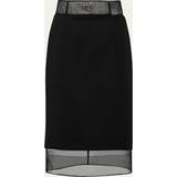 Prada Sort Tøj Prada Wool And Crinoline Midi-skirt Black