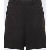 50 - Silke Shorts Valentino Mens Iconograph Nero Vlogo Jacquard-pattern Silk Shorts