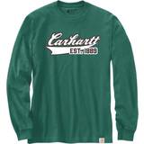 Carhartt 44 Overdele Carhartt Herren Long-Sleeve Script Graphic T-Shirt, North Woods Heather