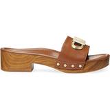 40 ½ - Brun Træsko MK Parker Leather Platform Sandal Luggage Brown Michael Kors