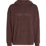 Calvin Klein Overdele Calvin Klein Mens Deep Mahogany Lounge Logo-print Cotton-blend Hoody