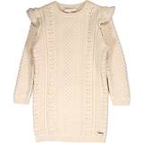 Piger - Strikkede kjoler Chloé Kid's Pointelle Knit Midi Dress- Ivory White