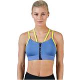 Nike Gul Undertøj Nike Indy Zip Bra Blue/Yellow, Female, Tøj, Sports-bh, Træning, Blå