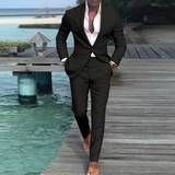 Shein Men's Pure Color One-button Slim Fit Suit Set
