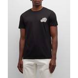 Moncler Bomuld Tøj Moncler Men's Double Logo Cotton Jersey T-Shirt BLACK
