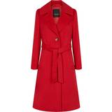 Cashmere - Dame Frakker Sand Copenhagen Cashmere Coat W Clareta Belt Midi, Red Pasform: Regular Fit