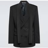 Valentino Silke Overtøj Valentino Virgin wool double-breasted jacket black
