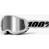 Motorcykeltasker 100% Unisex, Sportbrille, STRATA Goggle White Mirror Silver Lens, Silber