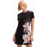 Desigual Tøj Desigual Floral mini T-shirt dress BLACK