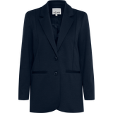 Ichi 46 Overdele Ichi IHKATE SUS Oversize BL Damen Blazer Longblazer Jacke Long-Blazer mit Knöpfen Stretch und Reverskragen, Größe:2XL, Farbe:Total Eclipse 194010