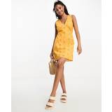Gul - Kort ærme - V-udskæring Kjoler Vero Moda Women's VMMAJA SL Mini DESS WVN Kleid, Radiant Yellow