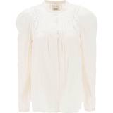 Isabel Marant Dame Overdele Isabel Marant 'Joanea' Satin Blouse With Cutwork Embroideries