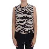 Cashmere - Dame T-shirts & Toppe Dolce & Gabbana Zebra 100% Cashmere Knit Top Vest Tank Top IT38