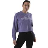 Lilla - Nylon Overdele Fila Jamina Cropped Crew Sweat Purple, Female, Tøj, Skjorter