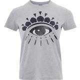 Kenzo Dame Overdele Kenzo Grey Cotton T-Shirt with Eye Front Printed