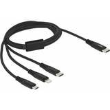 Kobber - USB C Kabler DeLock Type C 2.0 - Lightning/Micro USB/USB Type C M-M 1m