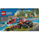 Brandmænd Legetøj Lego City 4x4 Fire Engine with Rescue Boat 60412