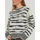 Dame - Mesh Sweatere Object Uldblanding Pullover Sort