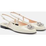 Gucci Hvid Lave sko Gucci Double patent leather slingback ballet flats white