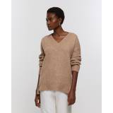 River Island Uld Overdele River Island Womens Beige V-Neck Jumper Beige