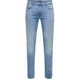 Blå - Lav talje Bukser & Shorts Only & Sons Slim Fit Low Waist Jeans - Blue/Light Blue Denim
