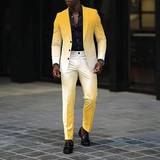 Lange ærmer - Multifarvet Jakkesæt Shein Men's Gradient Color Suit Set