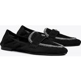 38 ½ - Læder Loafers Tory Burch Crystal-embellished suede loafers black