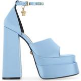 Blå - Satin Højhælede sko Versace Light-Blue Satin Medusa Aevitas Sandals