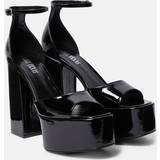 40 ½ - Lak Sandaler med hæl Paris Texas Tatiana patent leather platform sandals black