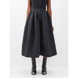 Alexander McQueen Dame Nederdele Alexander McQueen Pleated-waist Faille Midi Skirt Womens Black