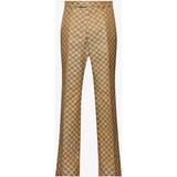 Gucci Sort Bukser & Shorts Gucci GG-supreme Canvas Trousers Mens Camel