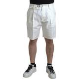 52 - One Size Bukser & Shorts Dolce & Gabbana White Cotton Stretch Men Bermuda Denim Shorts IT44