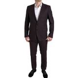 Lange ærmer - Rød Jakkesæt Dolce & Gabbana Maroon Piece Single Breasted MARTINI Suit IT52